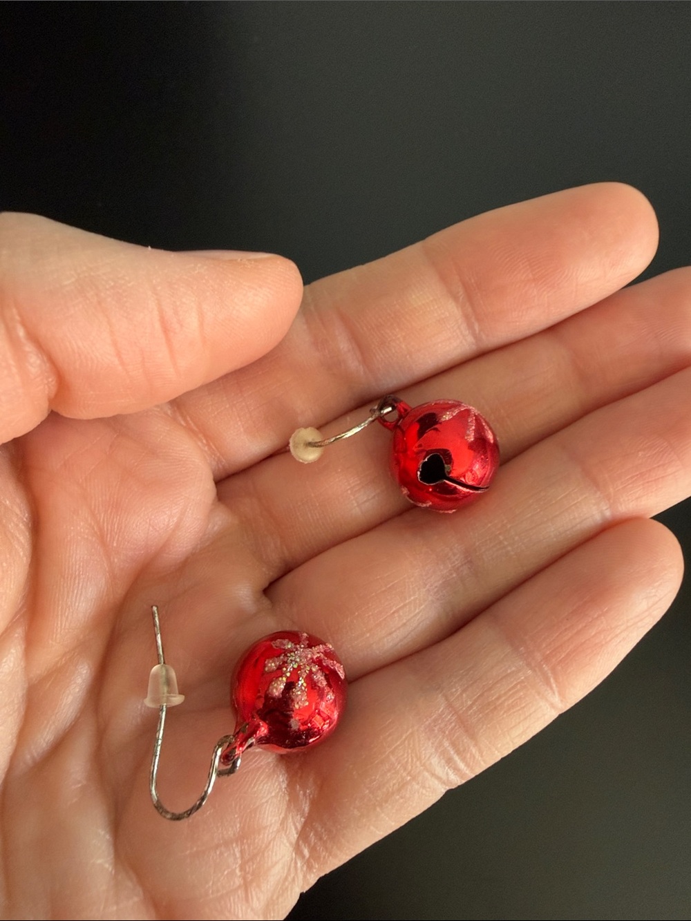 Red Jingle Bell Drop Earrings – Women Jewelry